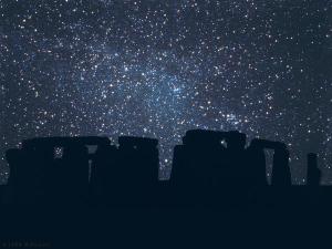 Night sky over Stonehenge